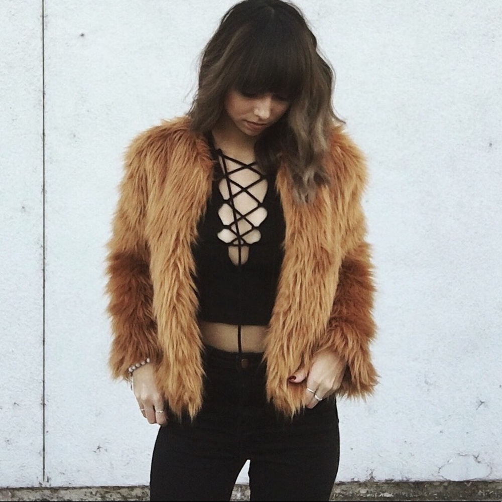 Caramel NWOT Forever 21 Faux Fur Jacket